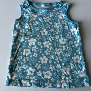 Gymboree Girls 5 Blue White Floral Tank 2014 Summer
